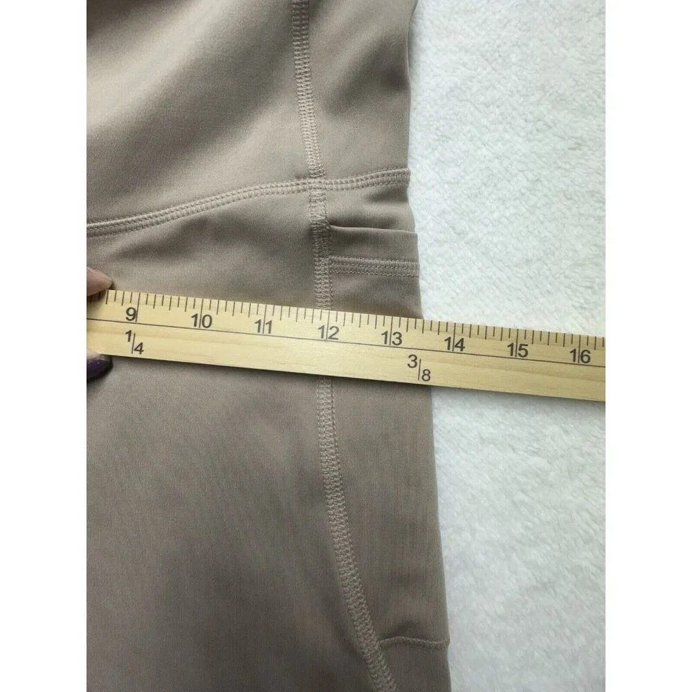 Champion Capri Leggings Women's S Tan Cropped‎ Stretch Elastic Waist Activewear